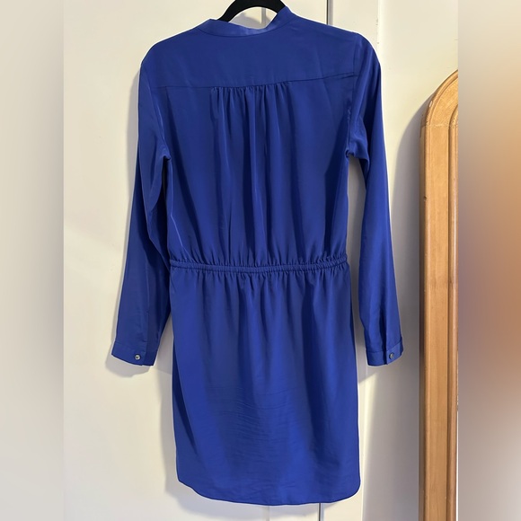 Blue Long Sleeve Dress with Drawstring waist - Picture 3 of 3